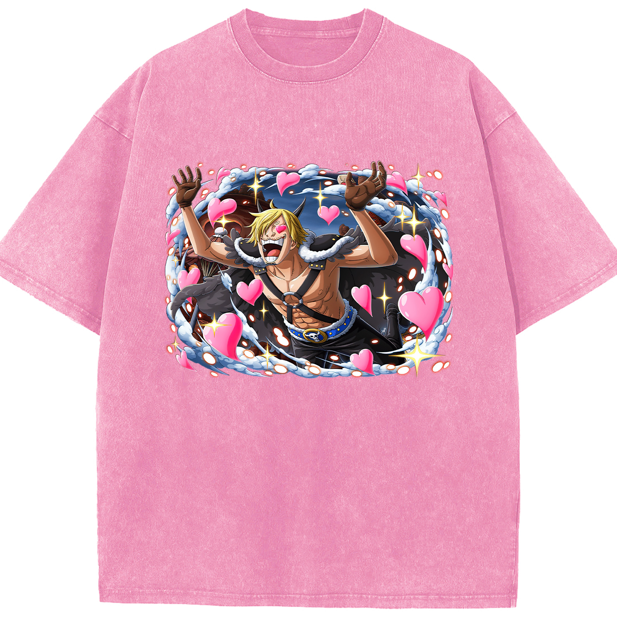 ワンピース サンジ ONE PIECE Sanji 綿100% ヴィンテージ風 半袖Tシャツ（フロントプリント）